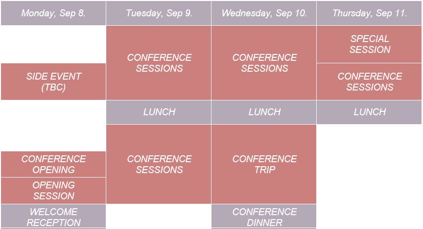 Preliminary conference timetable